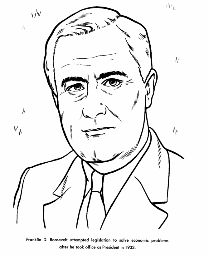 Franklin Roosevelt coloring page