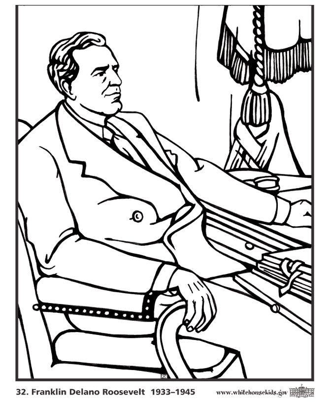 Franklin Roosevelt coloring page