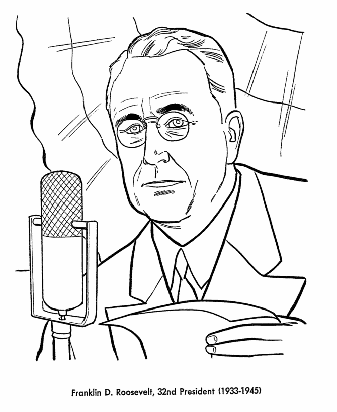 Franklin Roosevelt coloring page