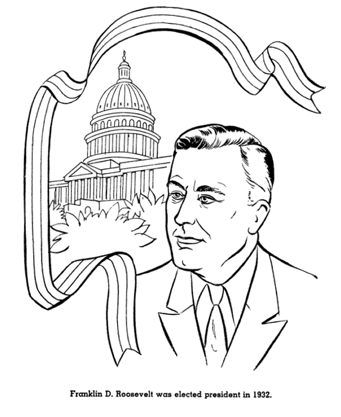 Franklin Roosevelt coloring page