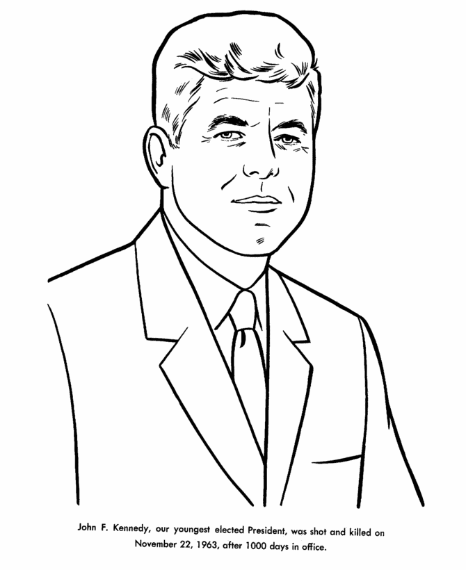 John Kennedy coloring page