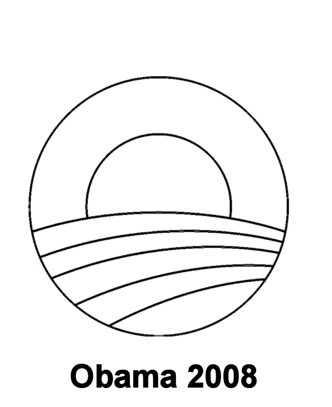 Obama campaign logo coloring page