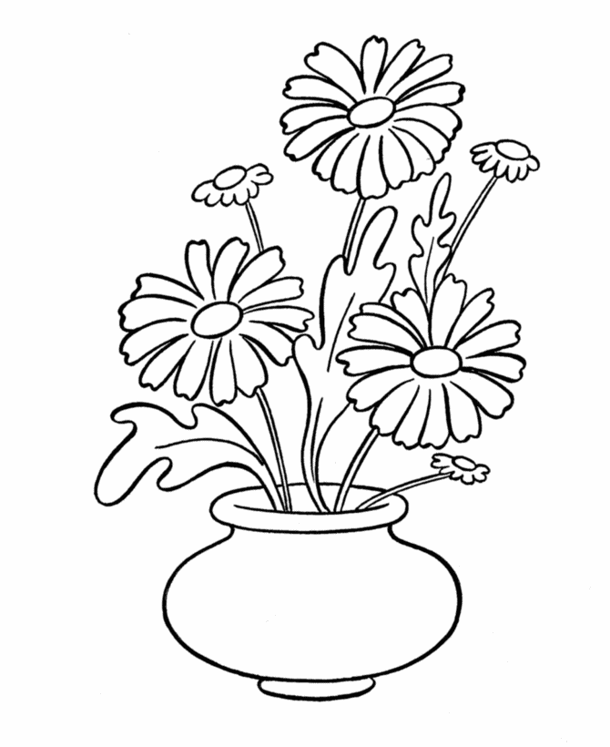 coloring pages of flowers in a vase. Vase of flowers