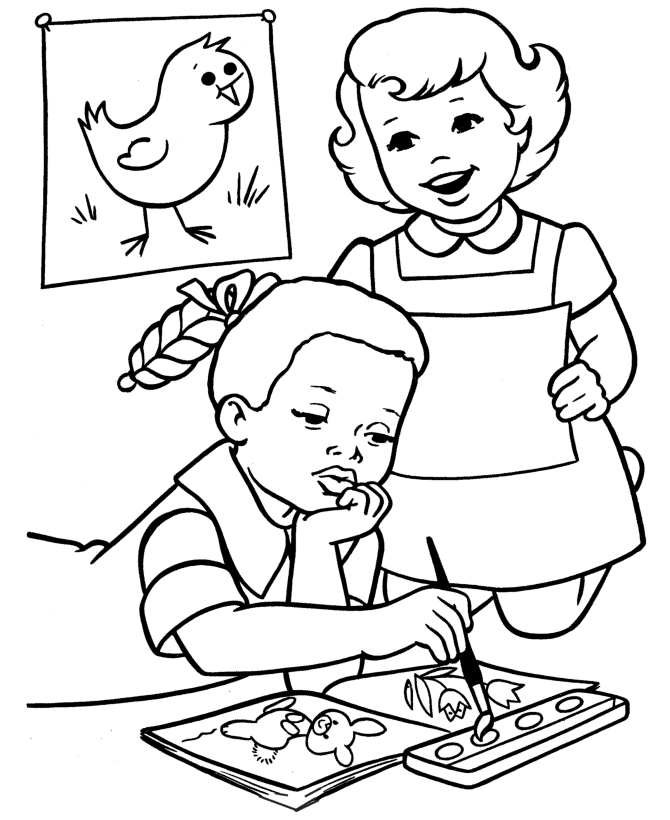 Spring fun coloring page