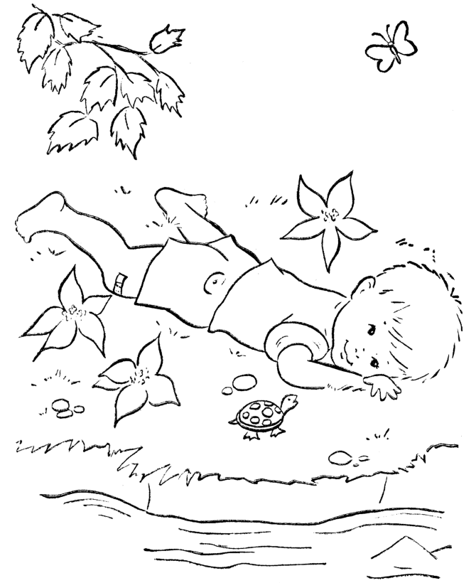 Spring fun coloring page