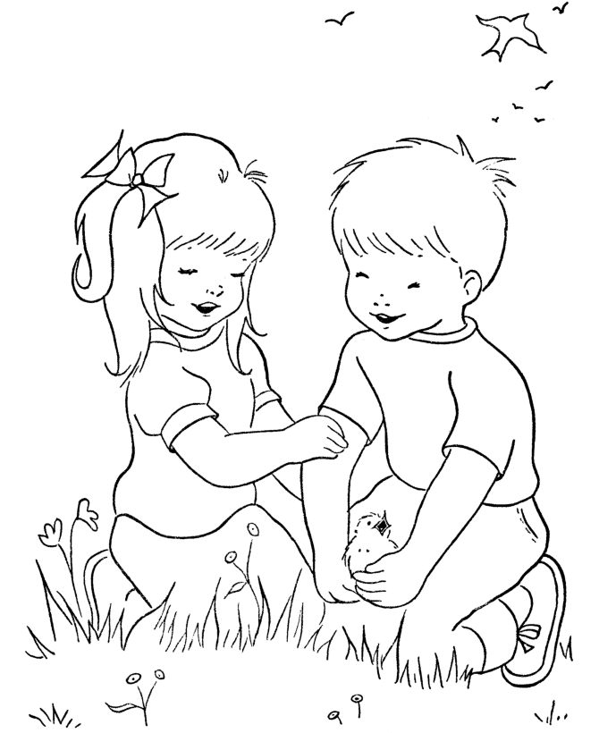 spring coloring pages for kids. Spring fun coloring page