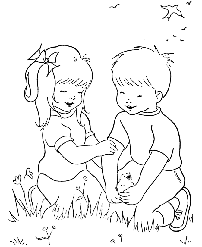 Spring fun coloring page