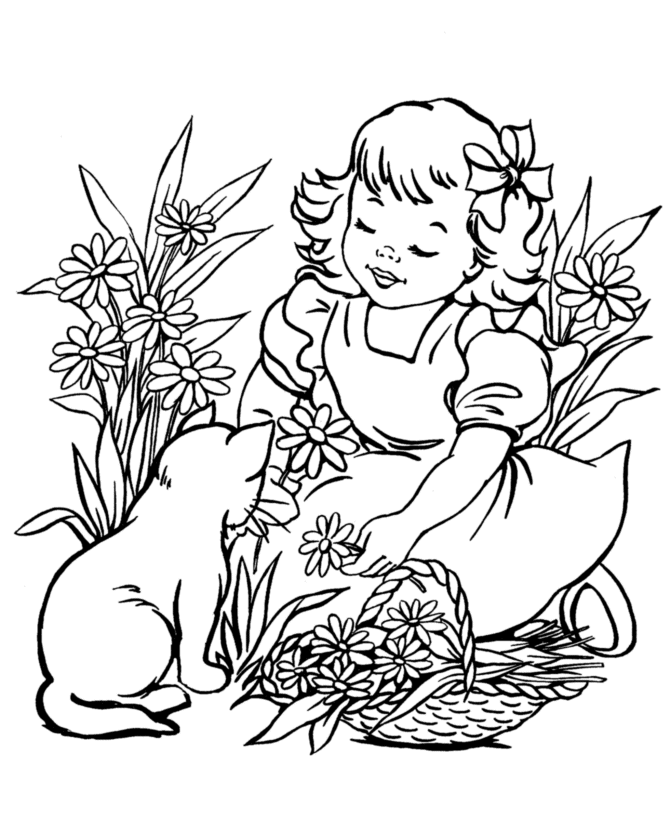 Spring fun coloring page