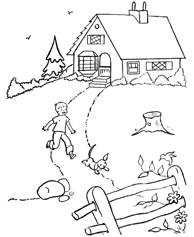 Spring Scene coloring page