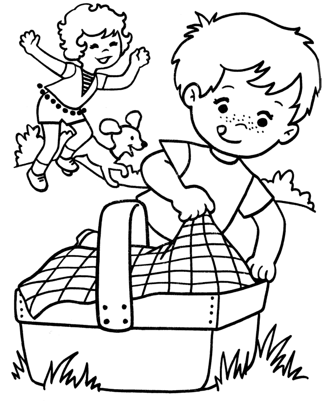 Spring Scene coloring page