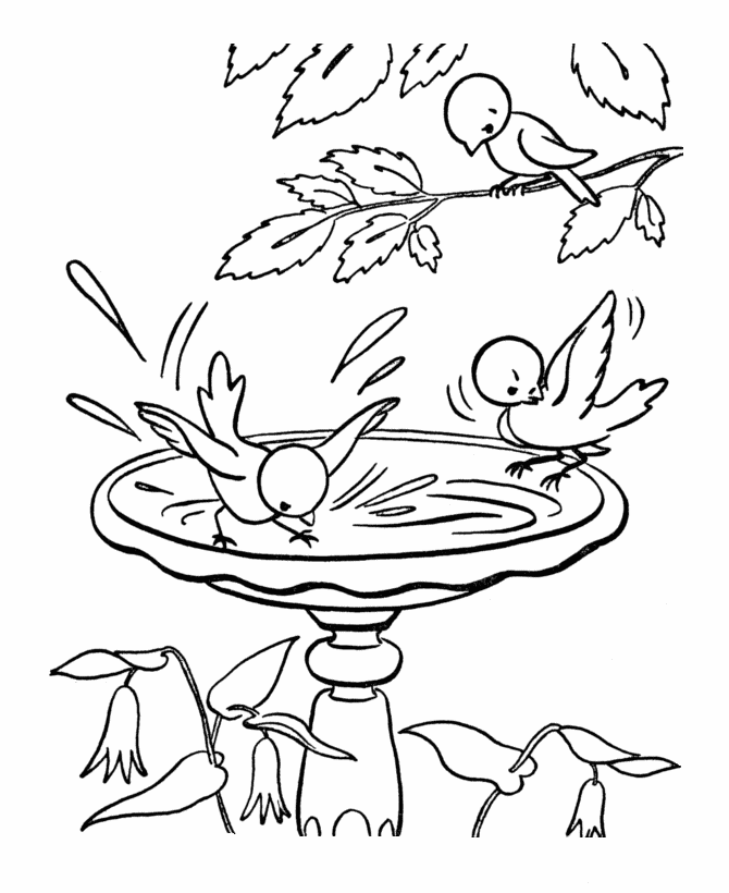 Spring Scene coloring page