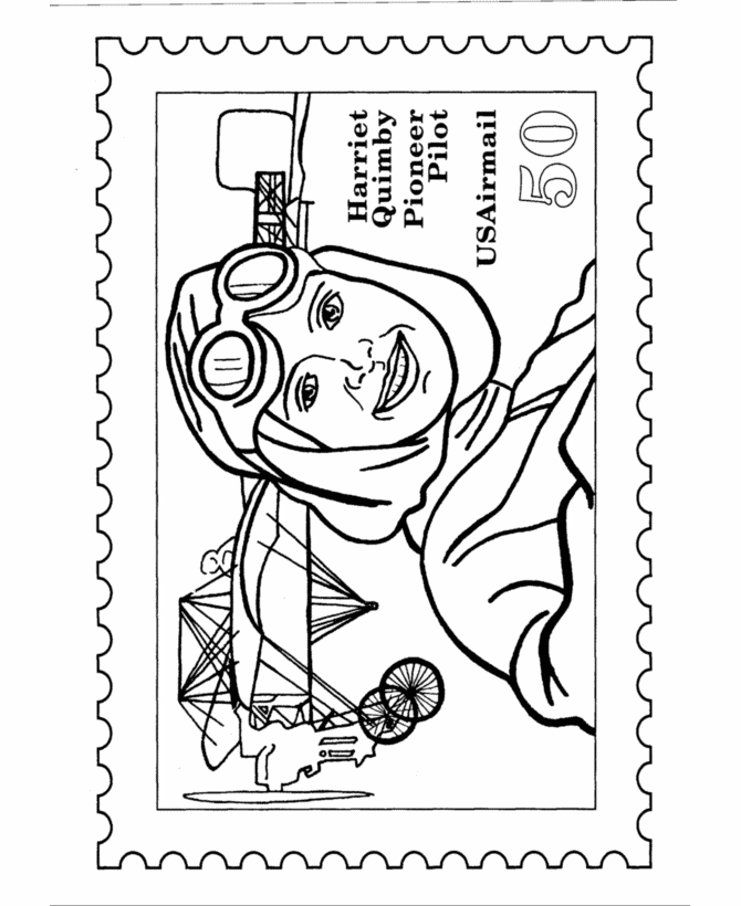 BlueBonkers: Postage Stamp Coloring Pages - Featured People - Harriet