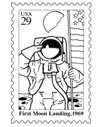 Historic events postage stamp coloring sheets and activity page