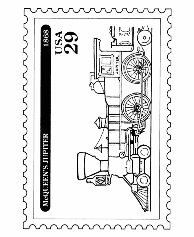 steam locomotive Stamp Coloring Pages 