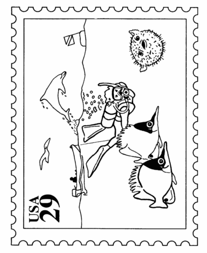 Sports Postage Stamp Coloring Pages 