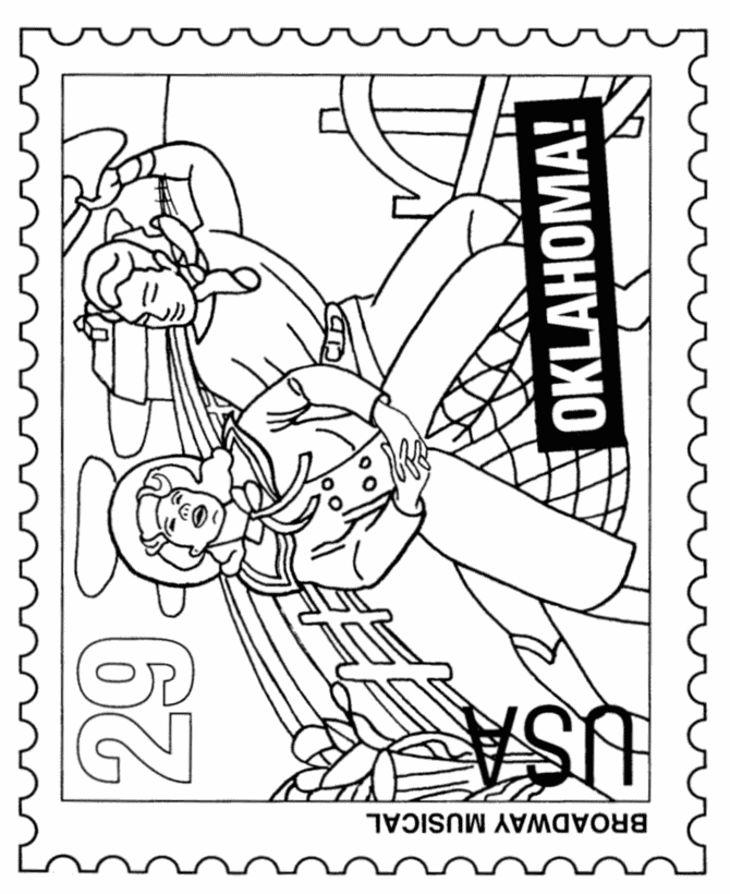 Arts Postage Stamp Coloring Pages 