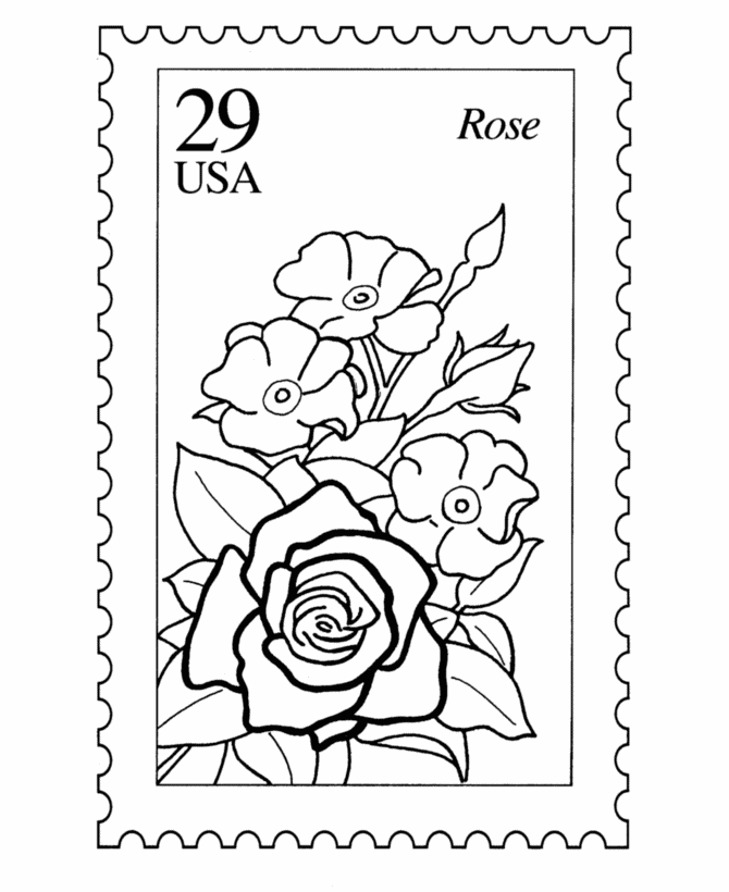 Nature Postage Stamp Coloring Pages 