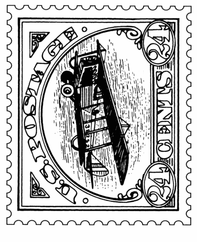 Inverted Jenny Postage Stamp Coloring Pages 