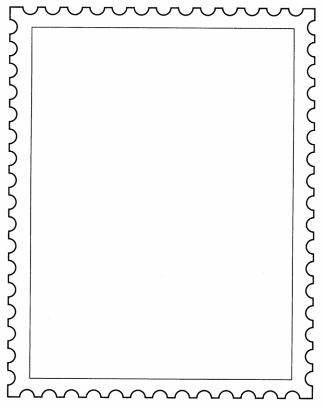 BlueBonkers Blank Postage Stamp Coloring Page Do It Yourself Stamp 