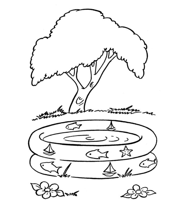 Summer Activity - Kiddie Pool coloring page