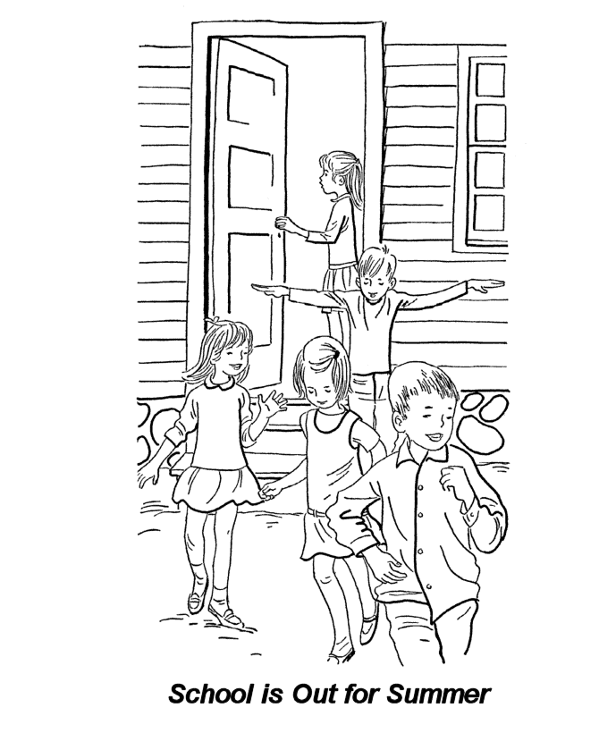 School is OUT for the Summer coloring page