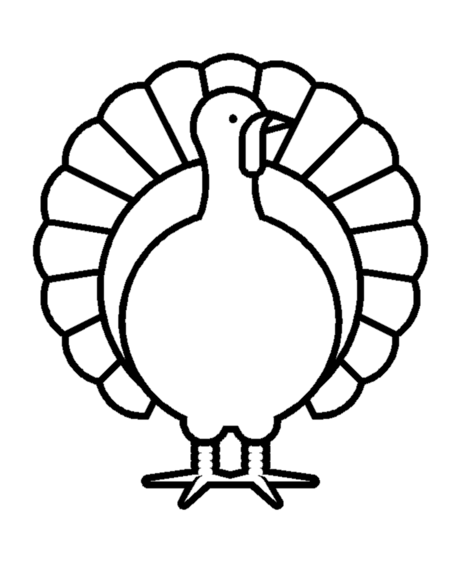 Turkey simple outline - easy coloring page