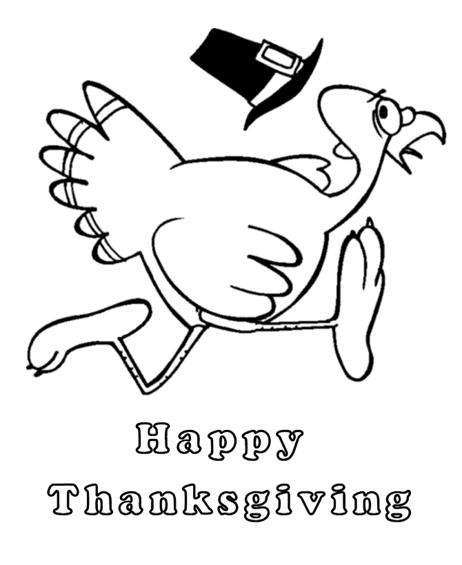Running Turkey - Thanksgiving Day Coloring page