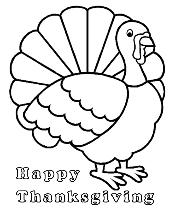Thanksgiving Turkey Simple Outline Coloring page