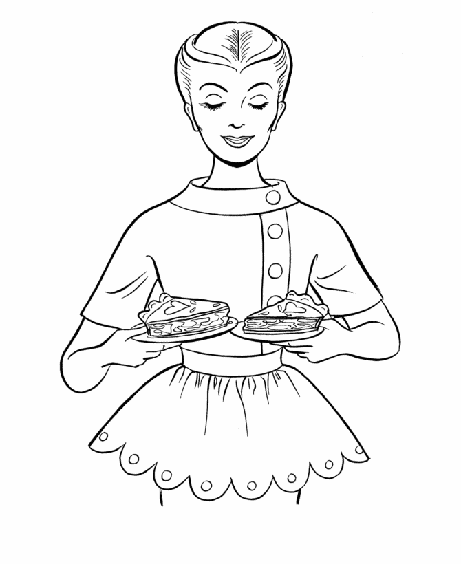  Mom's pie for all - Thanksgiving Dinner Coloring page