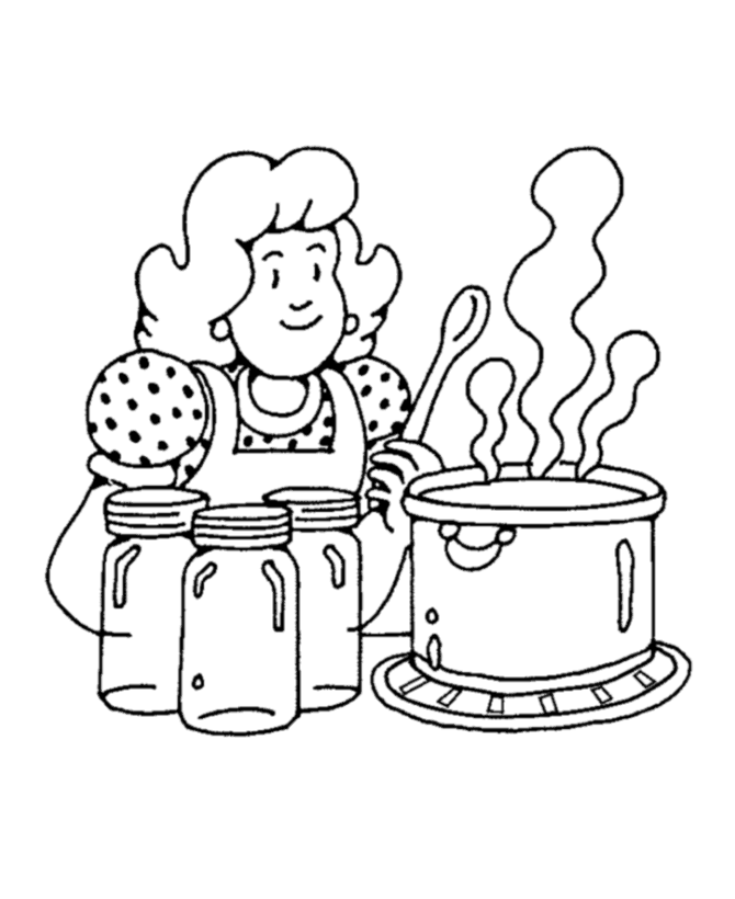 Mom cooking - Thanksgiving Dinner Coloring page