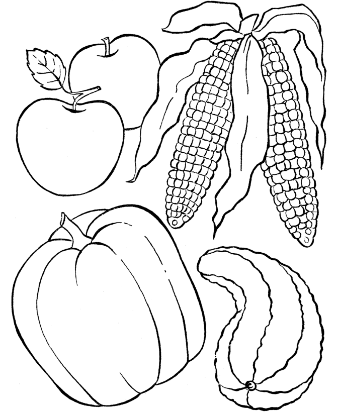  Fruit of the field - Thanksgiving Dinner Coloring page