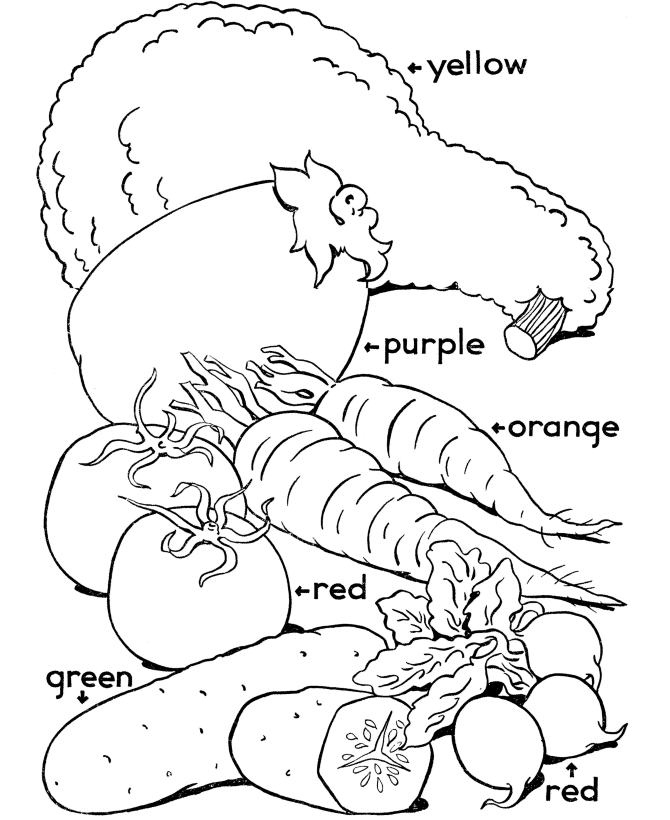  Garden vegetables - Thanksgiving Dinner Coloring page