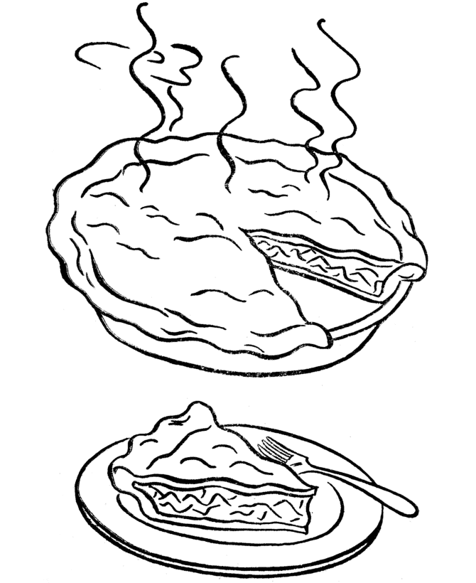  Thanksgiving dinner desert, apple pie - Thanksgiving Dinner Coloring page