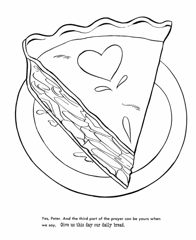  Apple pie with heart design - Thanksgiving Dinner Coloring page