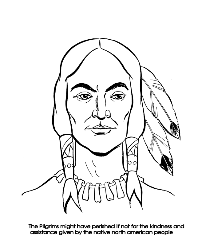 Pilgrim Thanksgiving Coloring page