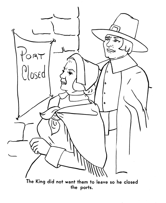  XXX - Pilgrims Story of First Thanksgiving Coloring page