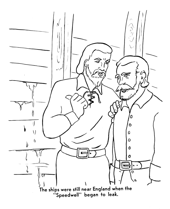 the speedwell is sabotaged by its crew pilgrims story of first thanksgiving coloring page