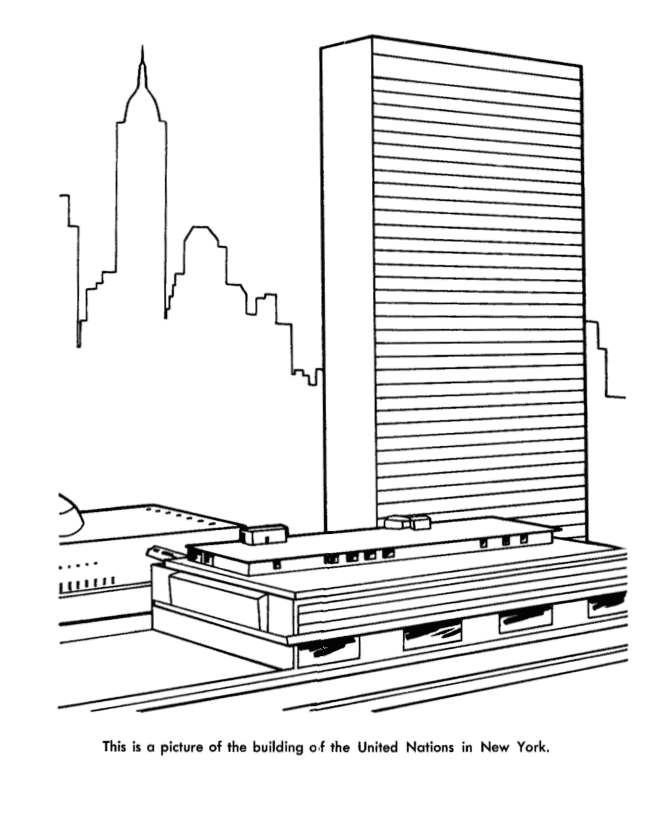 United Nations Secretariat Building Coloring page