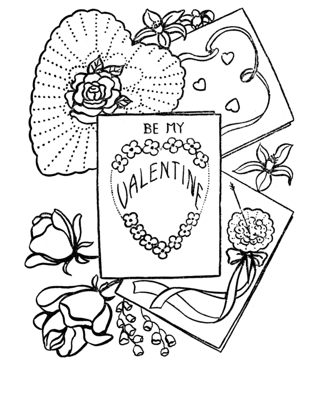 valentine cards coloring pages - photo #29