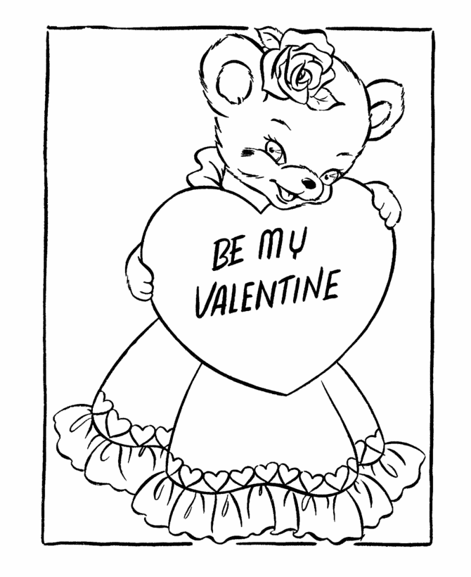 valentine card coloring pages - photo #12