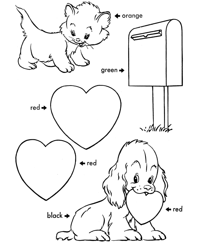 valentine dog coloring pages - photo #36