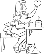 Valentine Kids Coloring Page