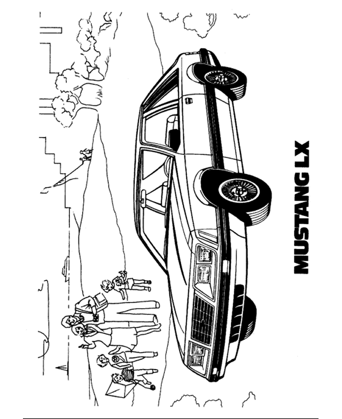 ford mustang LX coloring pages