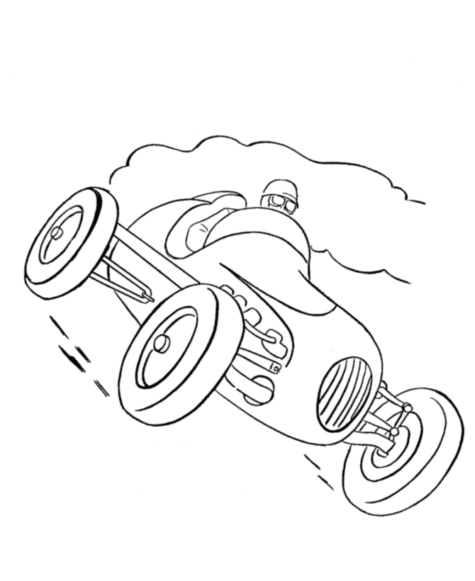 BlueBonkers: Indy 500 Racer - 1940's Coloring pages - Cars