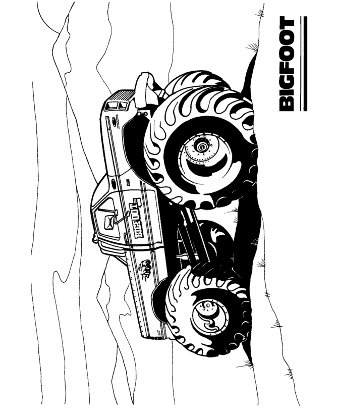 monster truck crushing car coloring pages