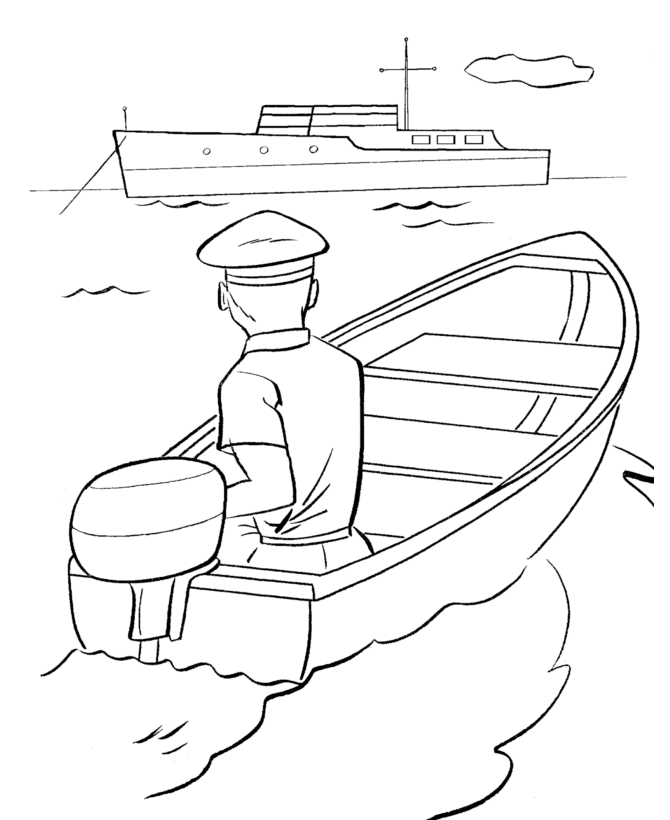 Ships and boats coloring pages