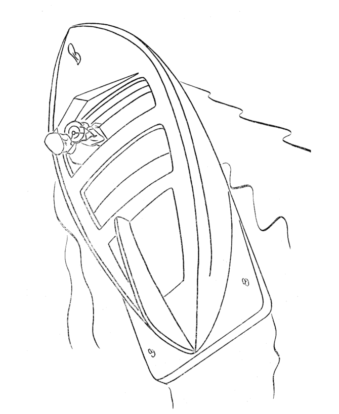Chris-Craft speedboat coloring page