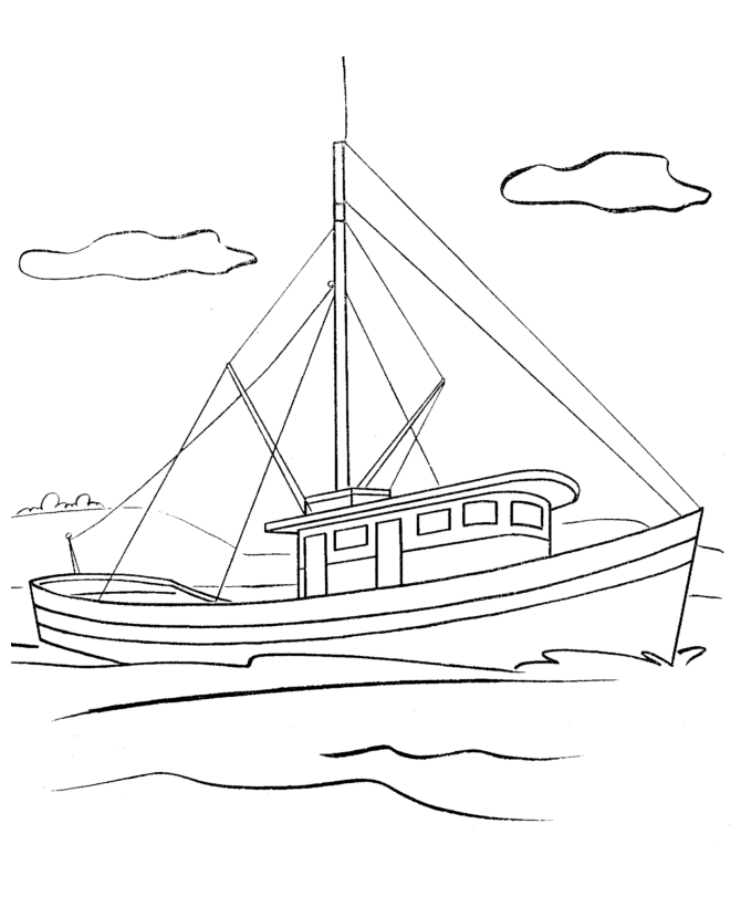 Ships and boats coloring pages