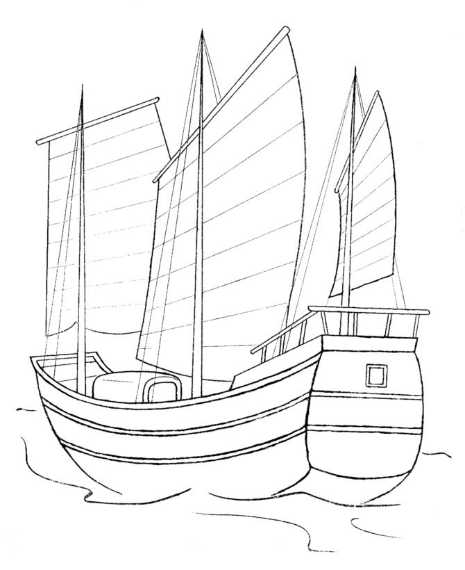 Ships and boats coloring pages