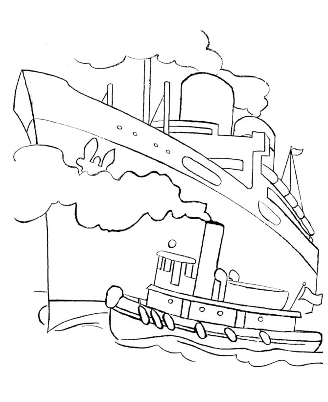 Ships and boats coloring pages